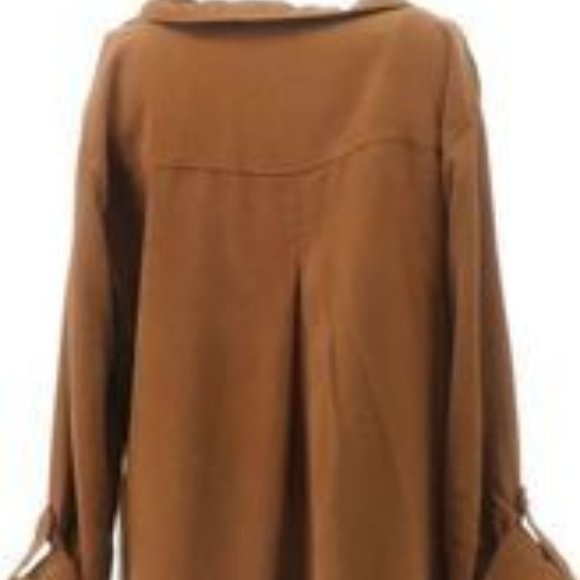 NWT SIDE STITCH BUTTON‎ FRONT TUNIC WITH POCKETS COPPER XS - Picture 3 of 10